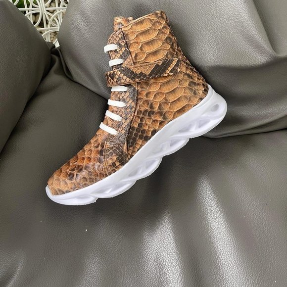Python Snakeskin High Top Sneakers - Picture 4 of 13